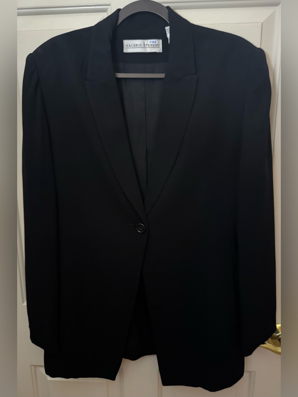 Valerie Stevens Jacket Blazer Black Single-Button Tailored Blazer Size -12 - Picture 9 of 12